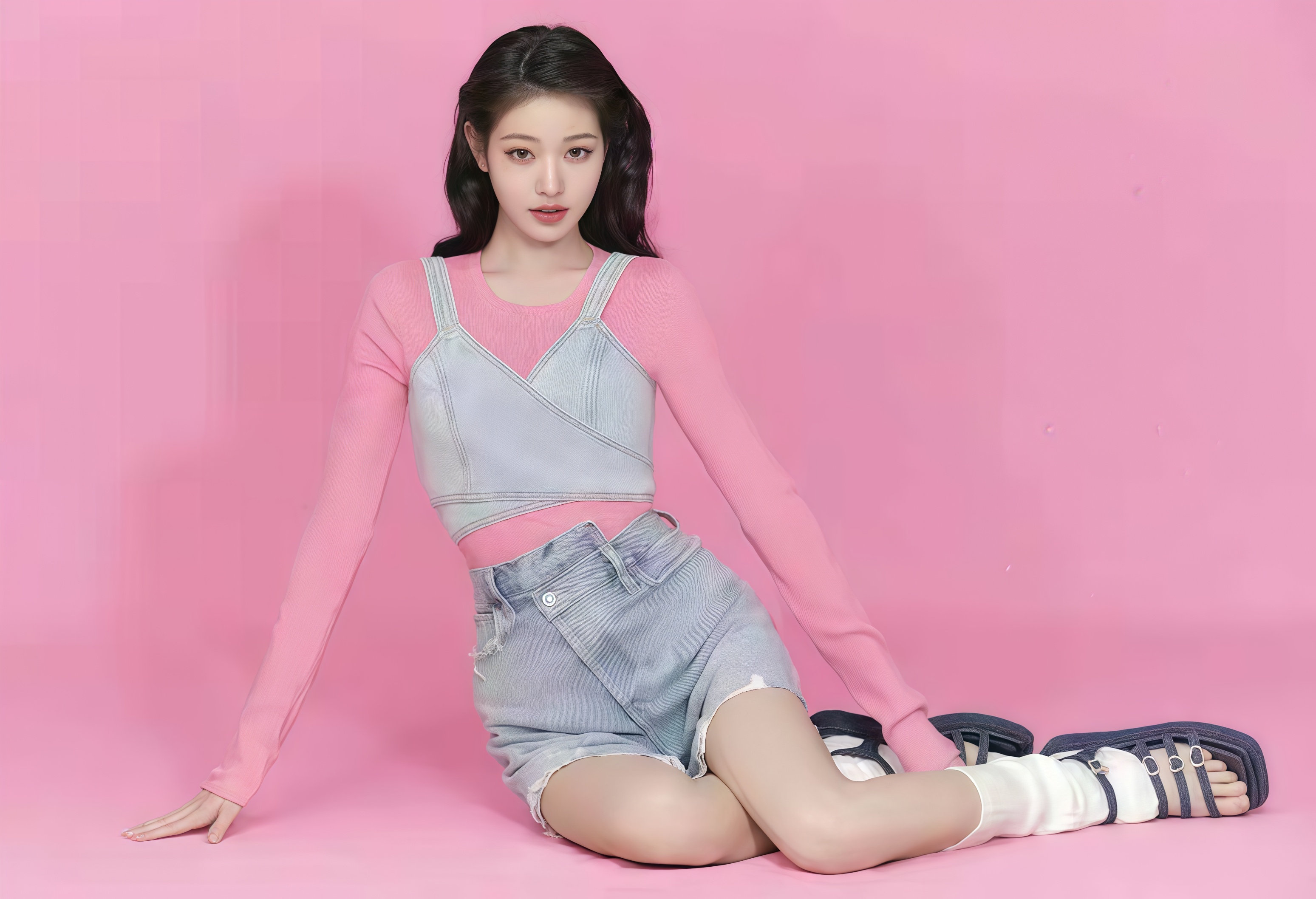 张元英露腿露脚照杀疯了，这“人间反光板”体质谁扛得住