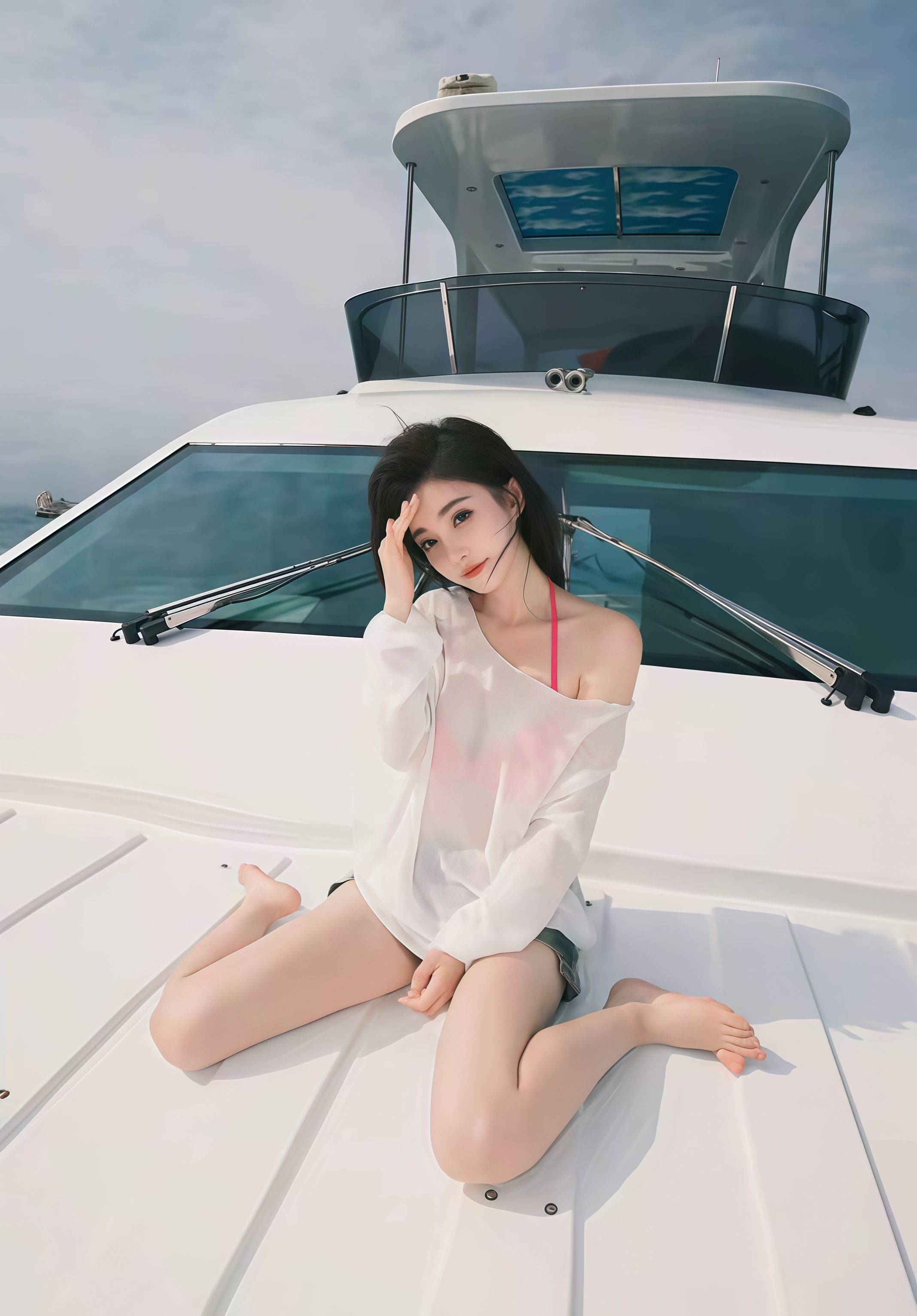 冯提莫轮船美照杀疯!清甜穿搭把夏日氛围拉满