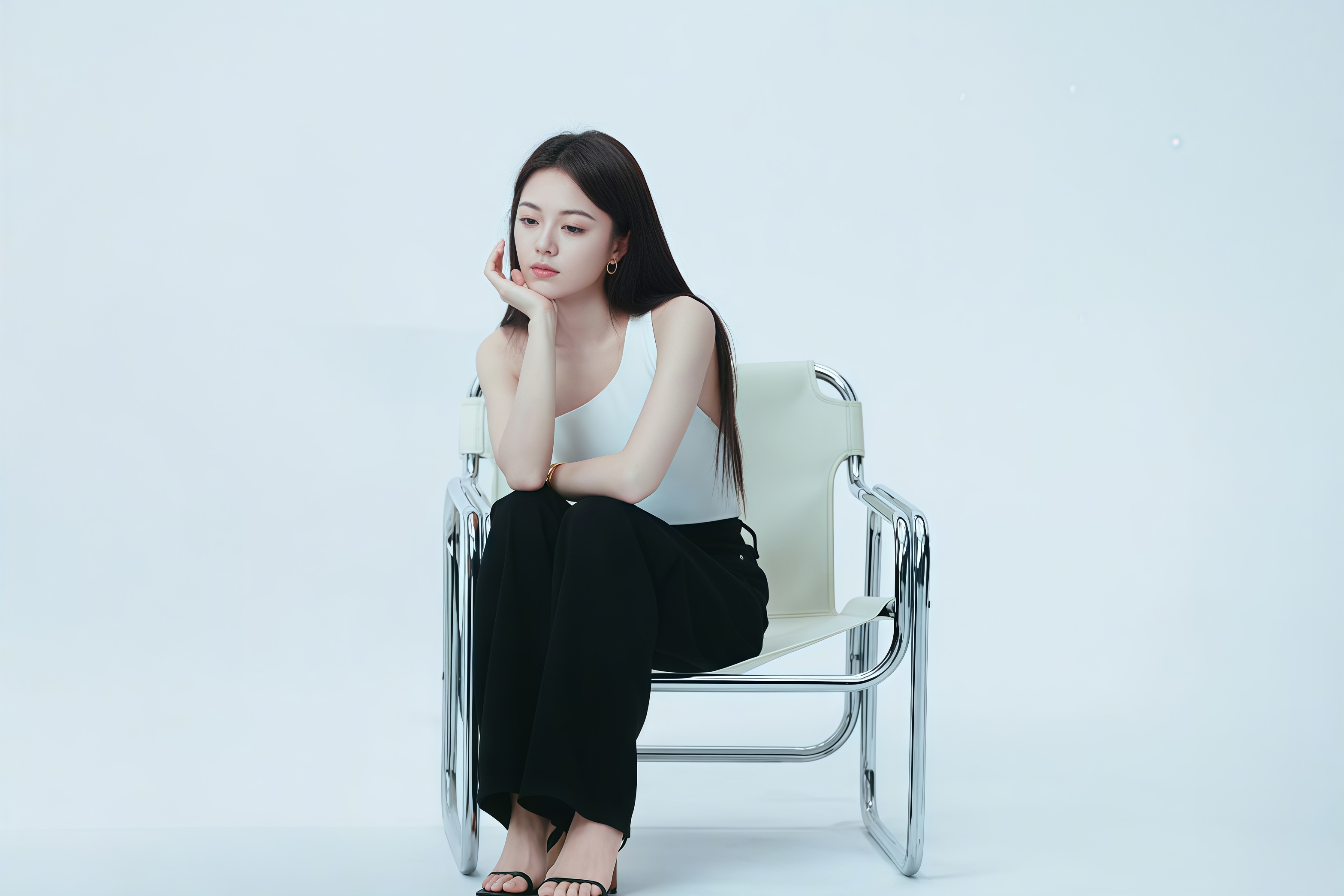 赵今麦的最新穿搭造型，姐感是一种感觉