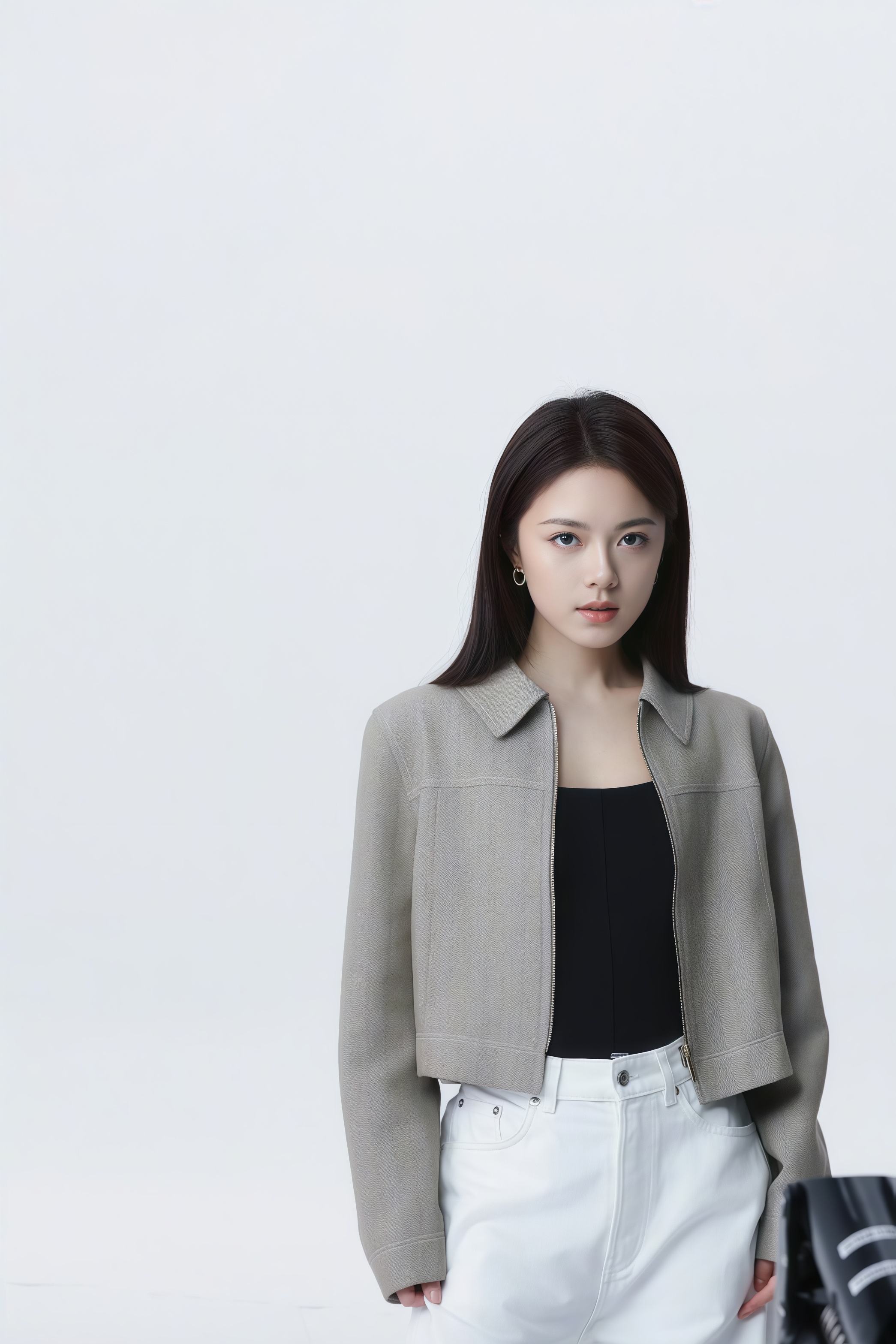 赵今麦的最新穿搭造型，姐感是一种感觉