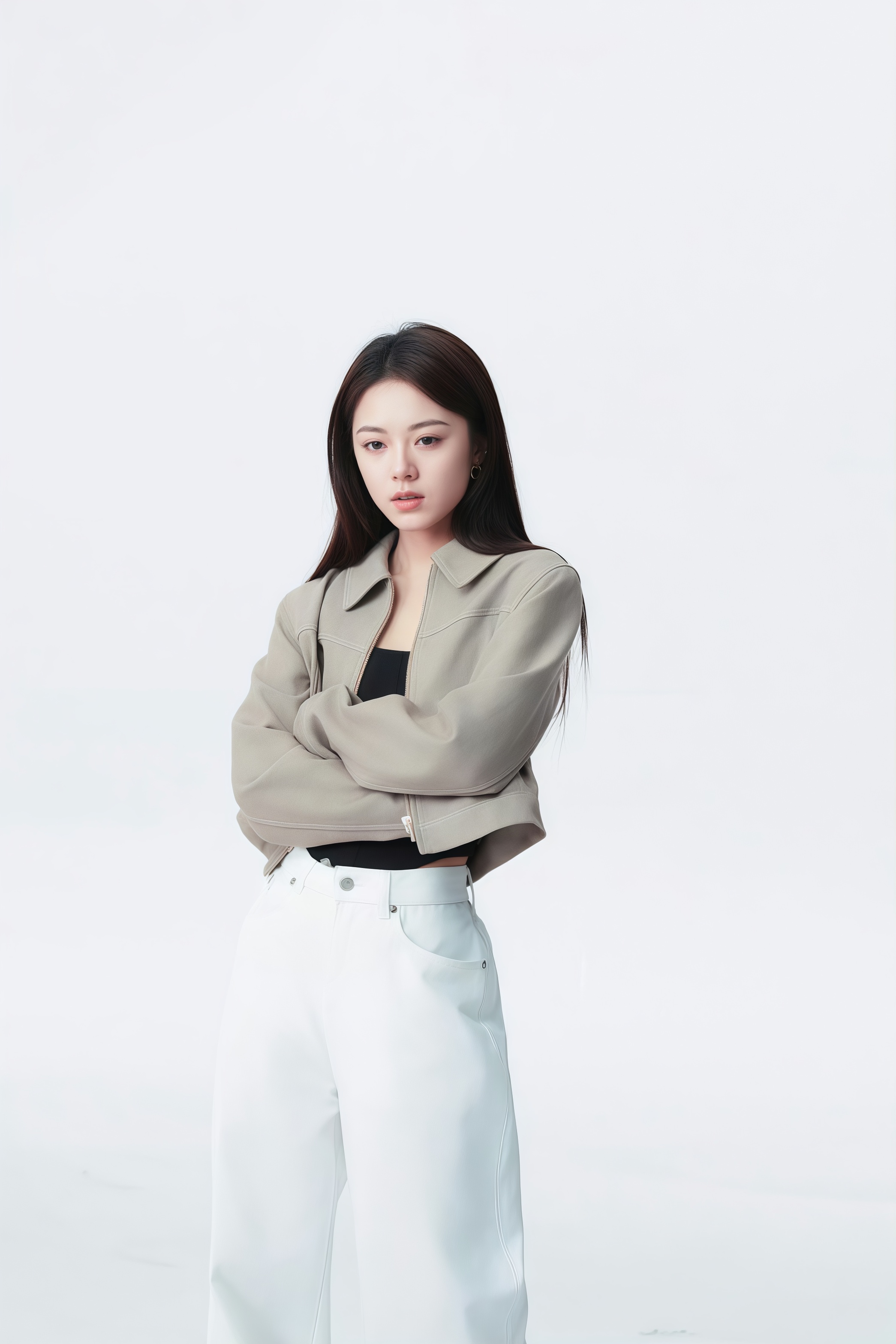 赵今麦的最新穿搭造型，姐感是一种感觉