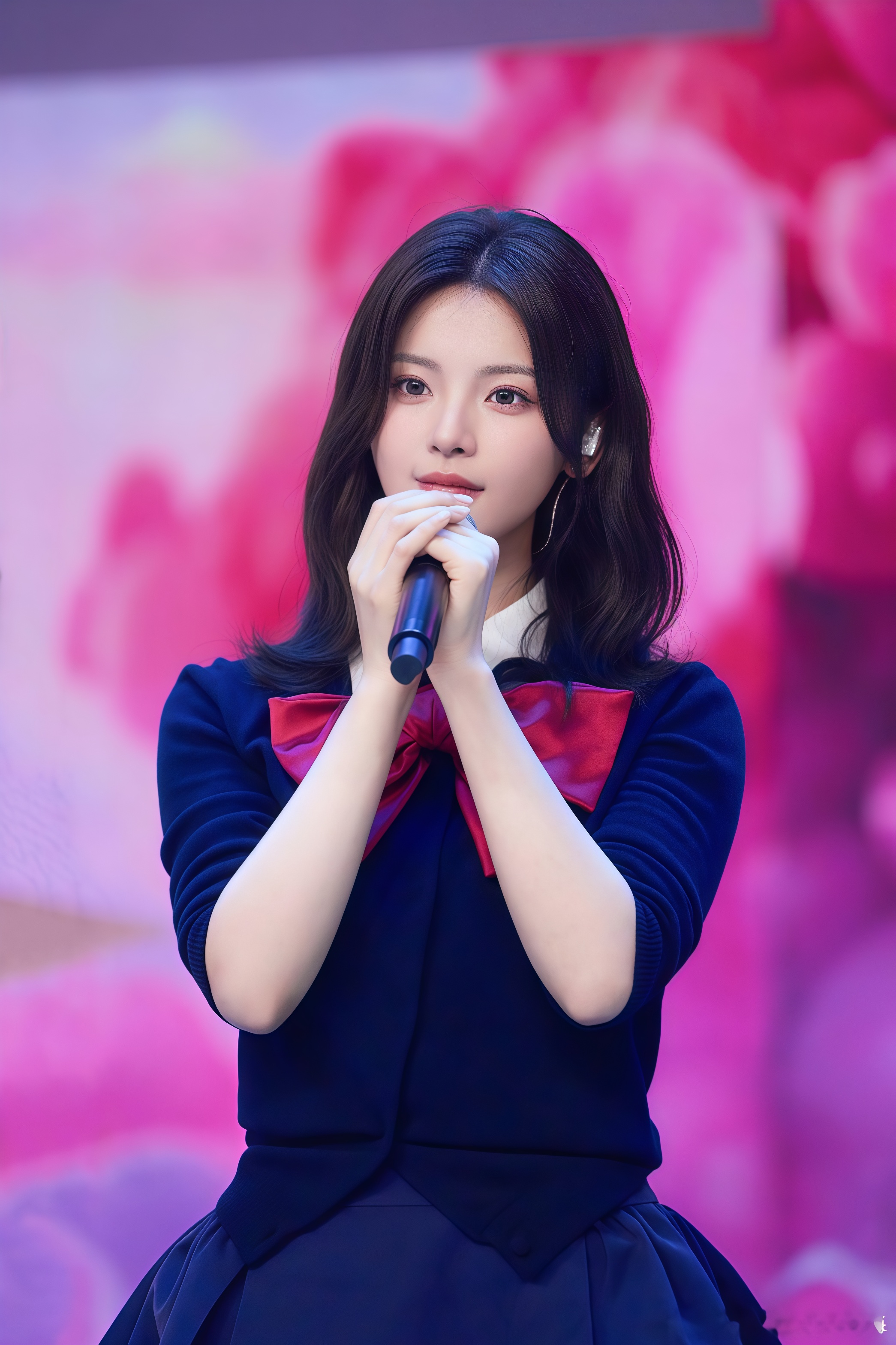 杨超越23岁青春洋溢,学院风穿搭勾勒修长美腿超吸睛