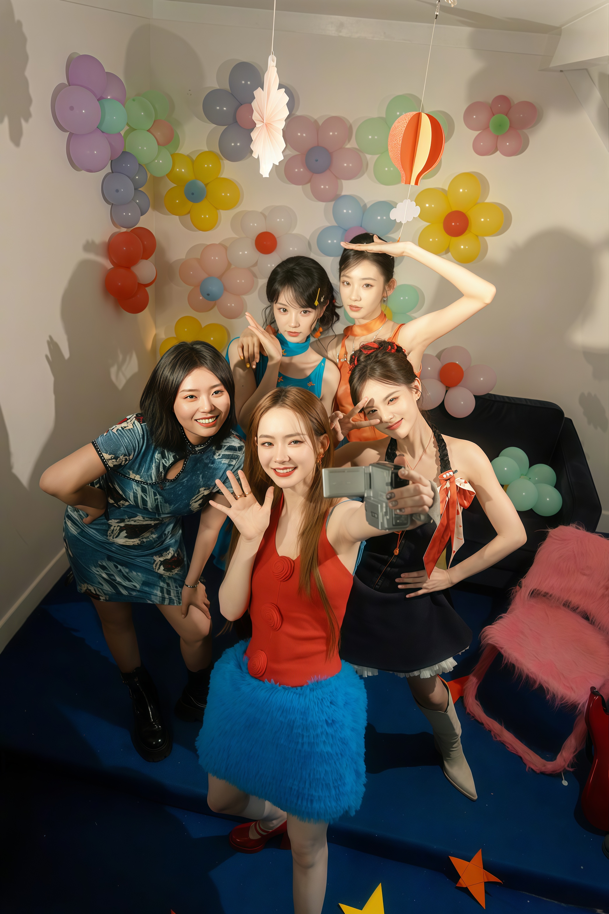 戚薇在《姐姐妹妹抓娃娃》杀疯了！森系红裙美成童话女主