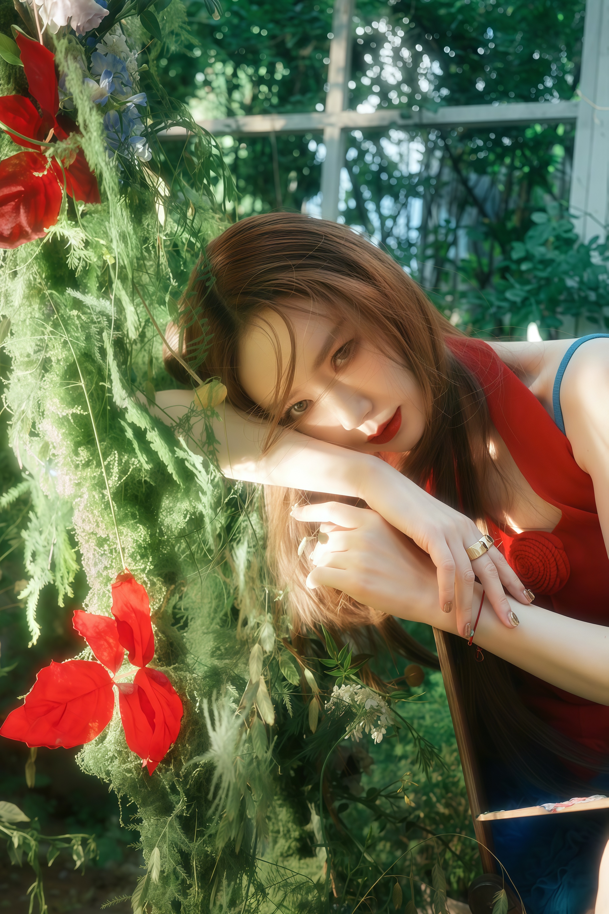 戚薇在《姐姐妹妹抓娃娃》杀疯了！森系红裙美成童话女主