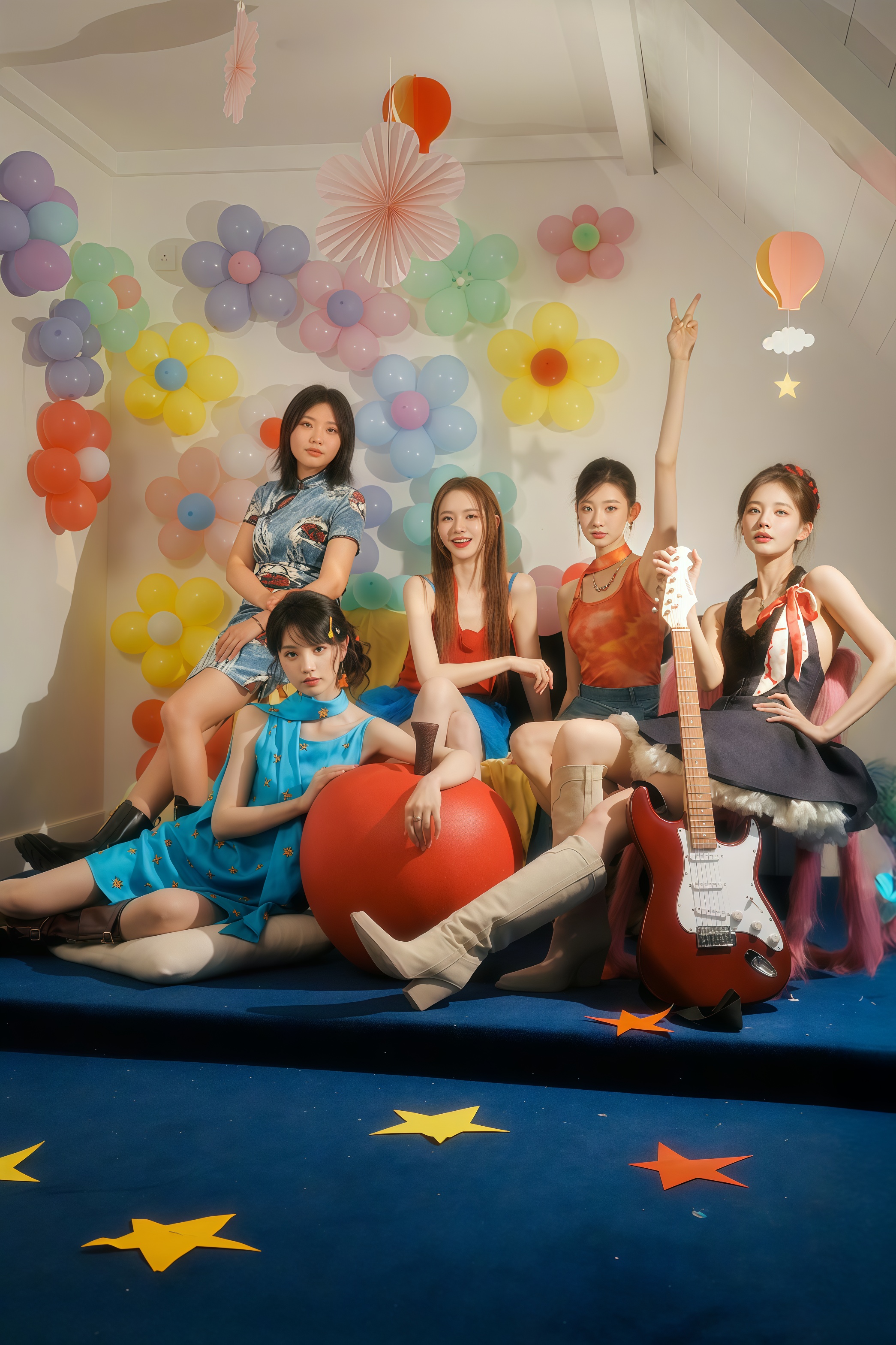 戚薇在《姐姐妹妹抓娃娃》杀疯了！森系红裙美成童话女主