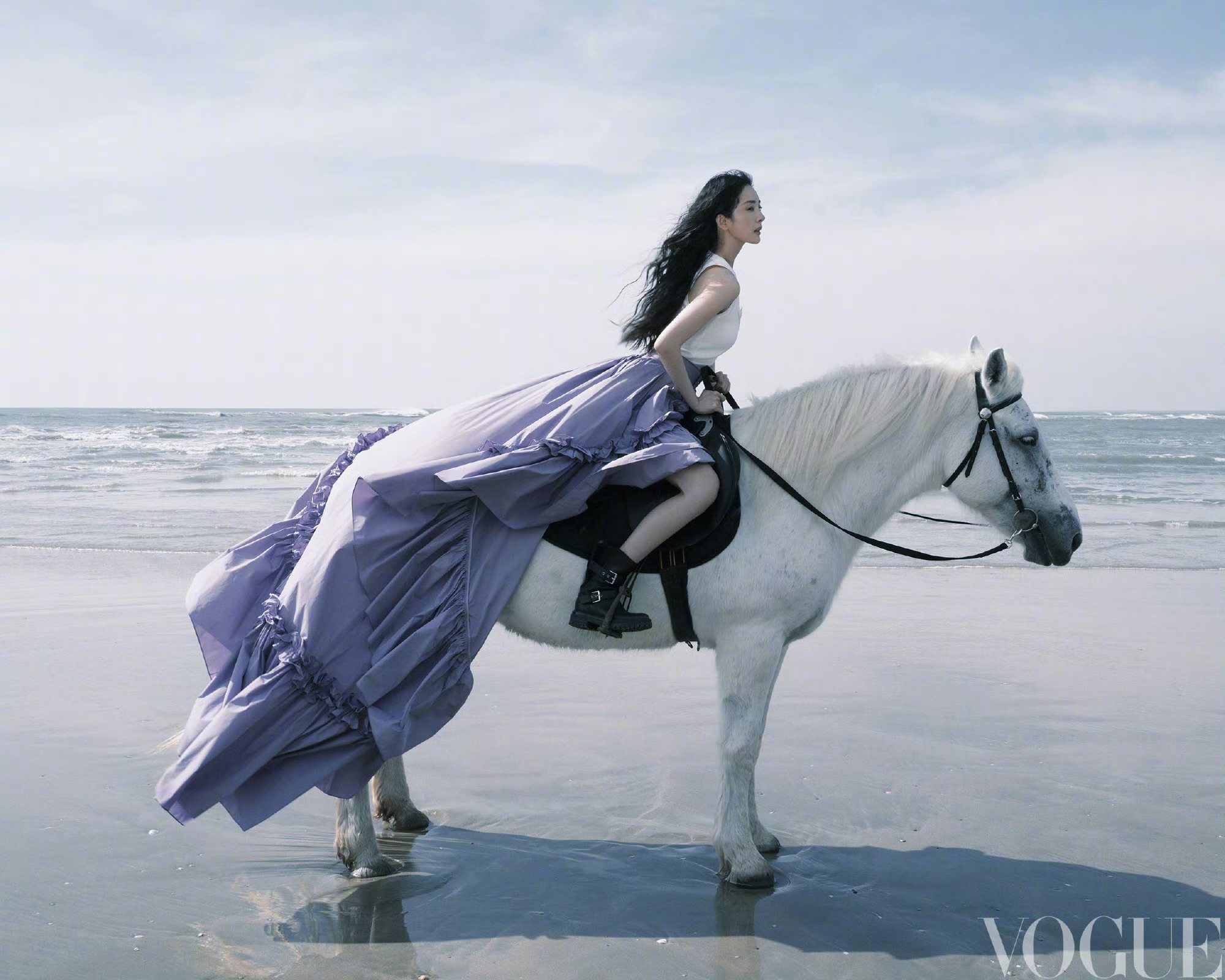 杨幂VOGUE开年刊封面 杨幂海边女骑士时尚大片 杨幂VOGUE开年刊封面 杨幂海边女骑士时尚大片