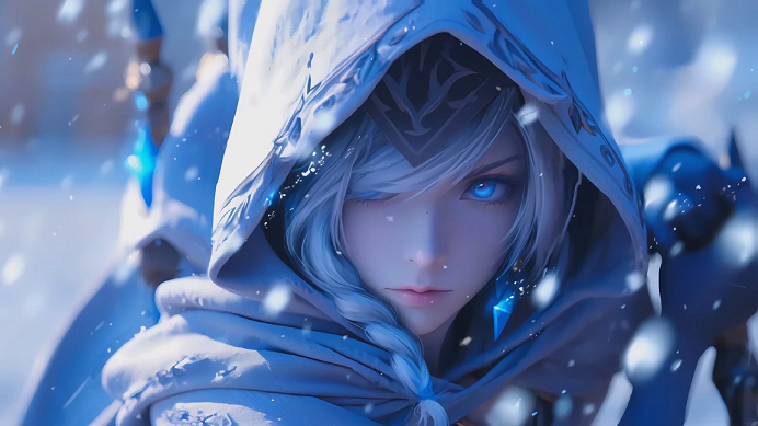 2k艾希壁纸｜英雄联盟背景图片 - 冰雪寒冰射手-达人圈壁纸