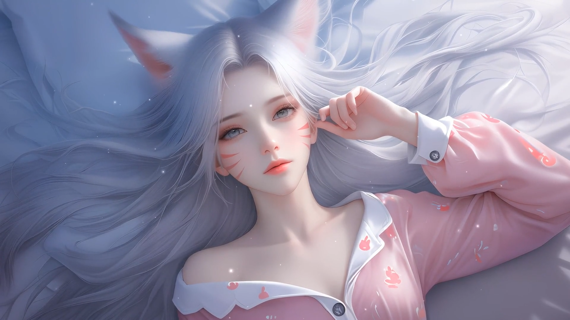 2k狐耳美女壁纸｜阿狸元素背景图片 – 梦幻-达人圈壁纸