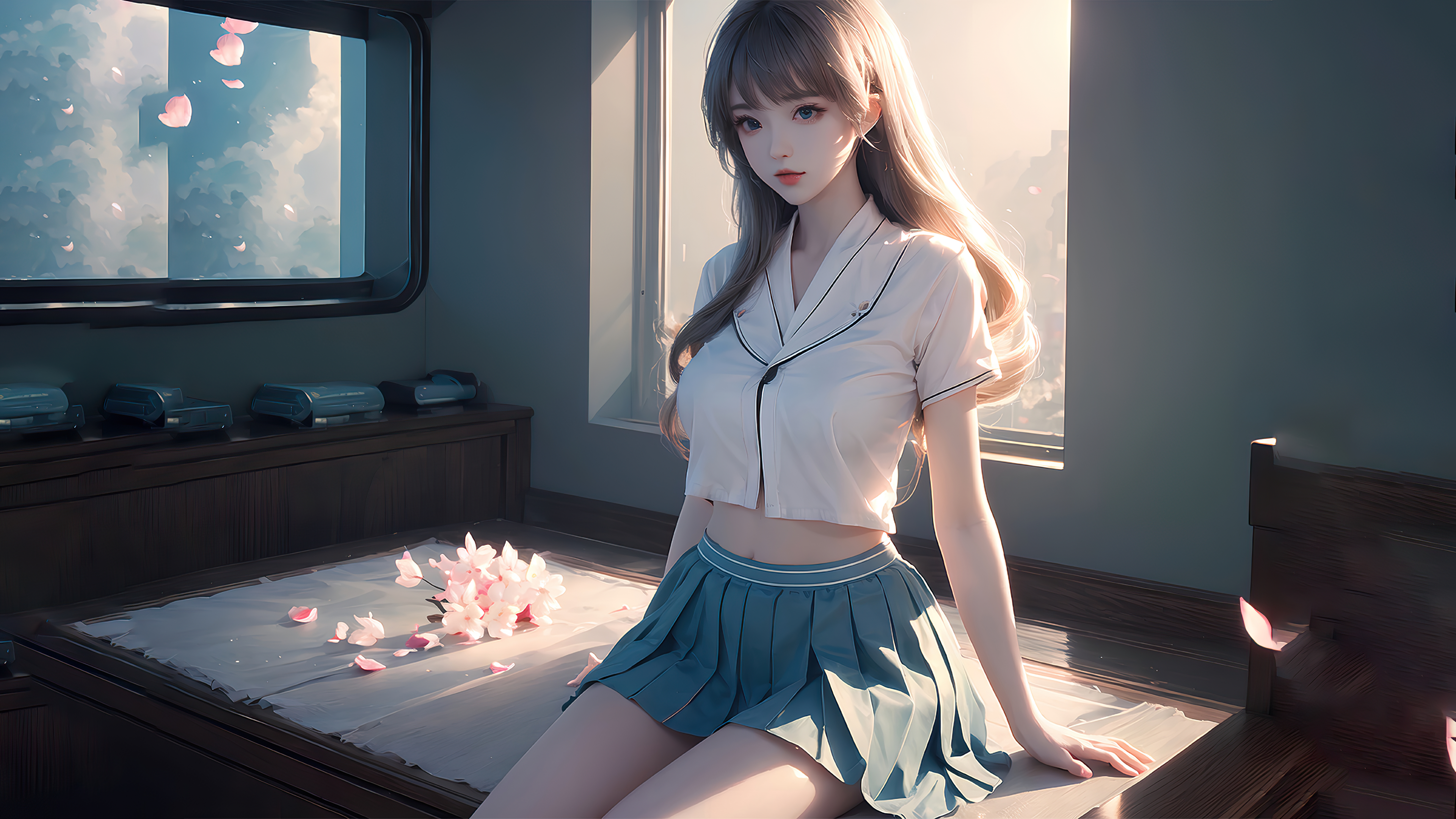 4k学姐壁纸｜日系房间背景图片 - 美女-达人圈壁纸