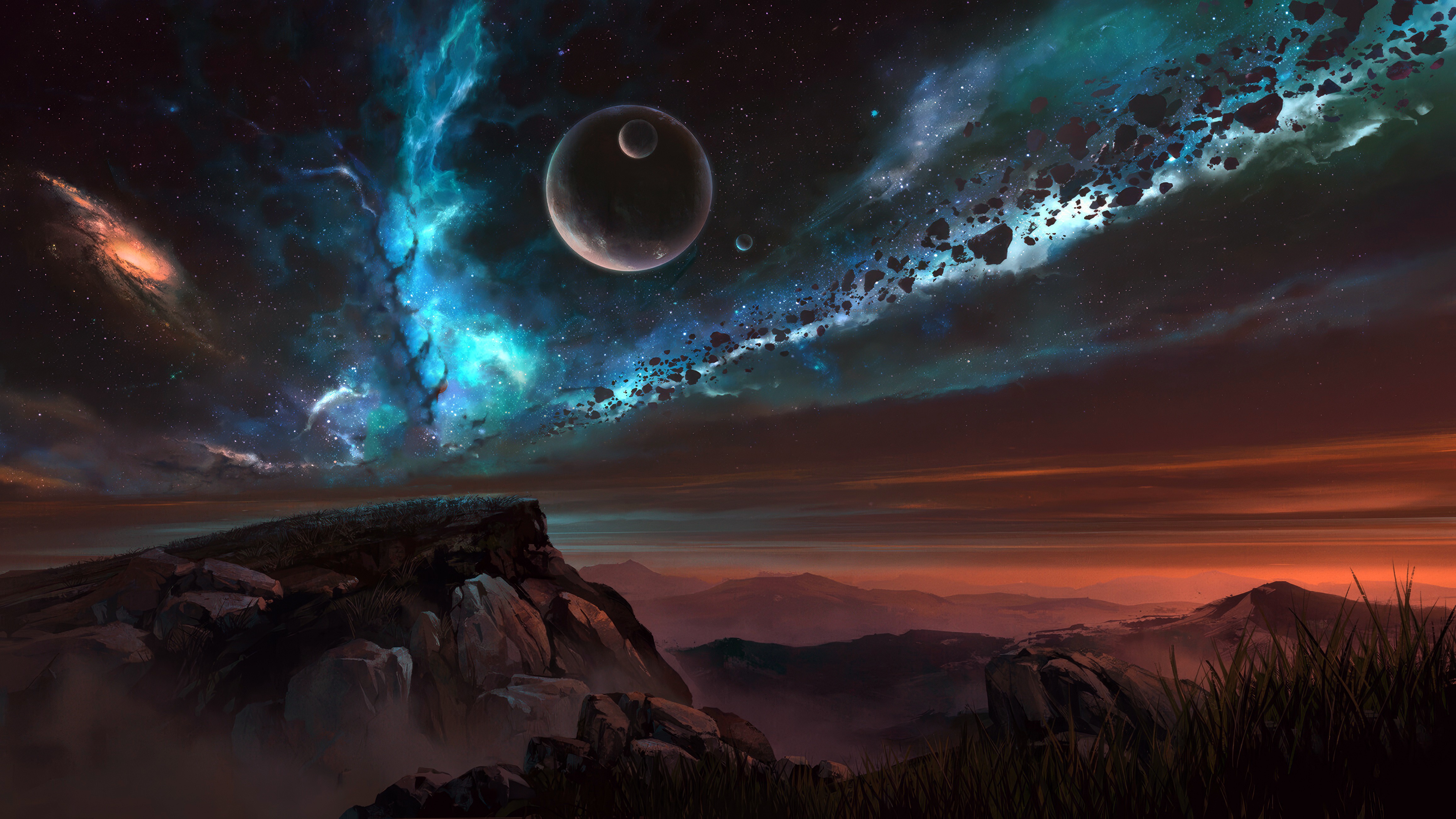 5k(星云壁纸｜地球视角银河背景图片 - 璀璨)-达人圈壁纸