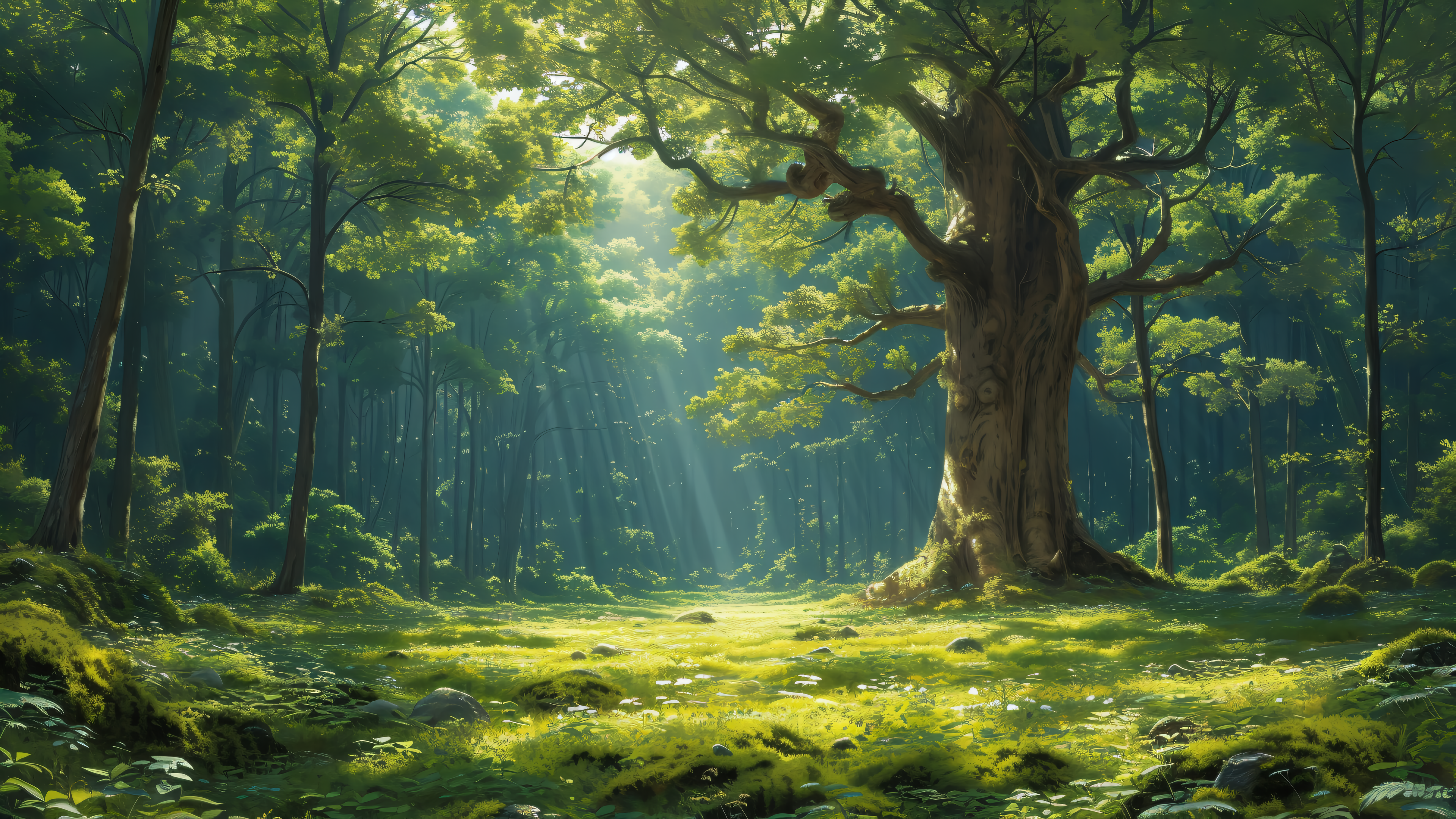 4k阳光树林壁纸｜森林背景图片 – 自然光影-达人圈壁纸