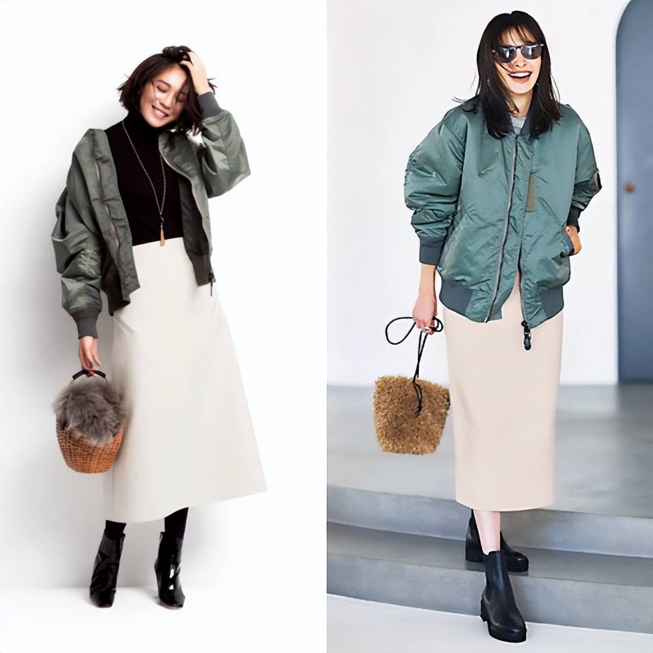 今秋最火穿搭:“MA-1夹克+半裙”,减龄时髦两不误,好看炸了 今秋最火穿搭:“MA-1夹克+半裙”,减龄时髦两不误,好看炸了