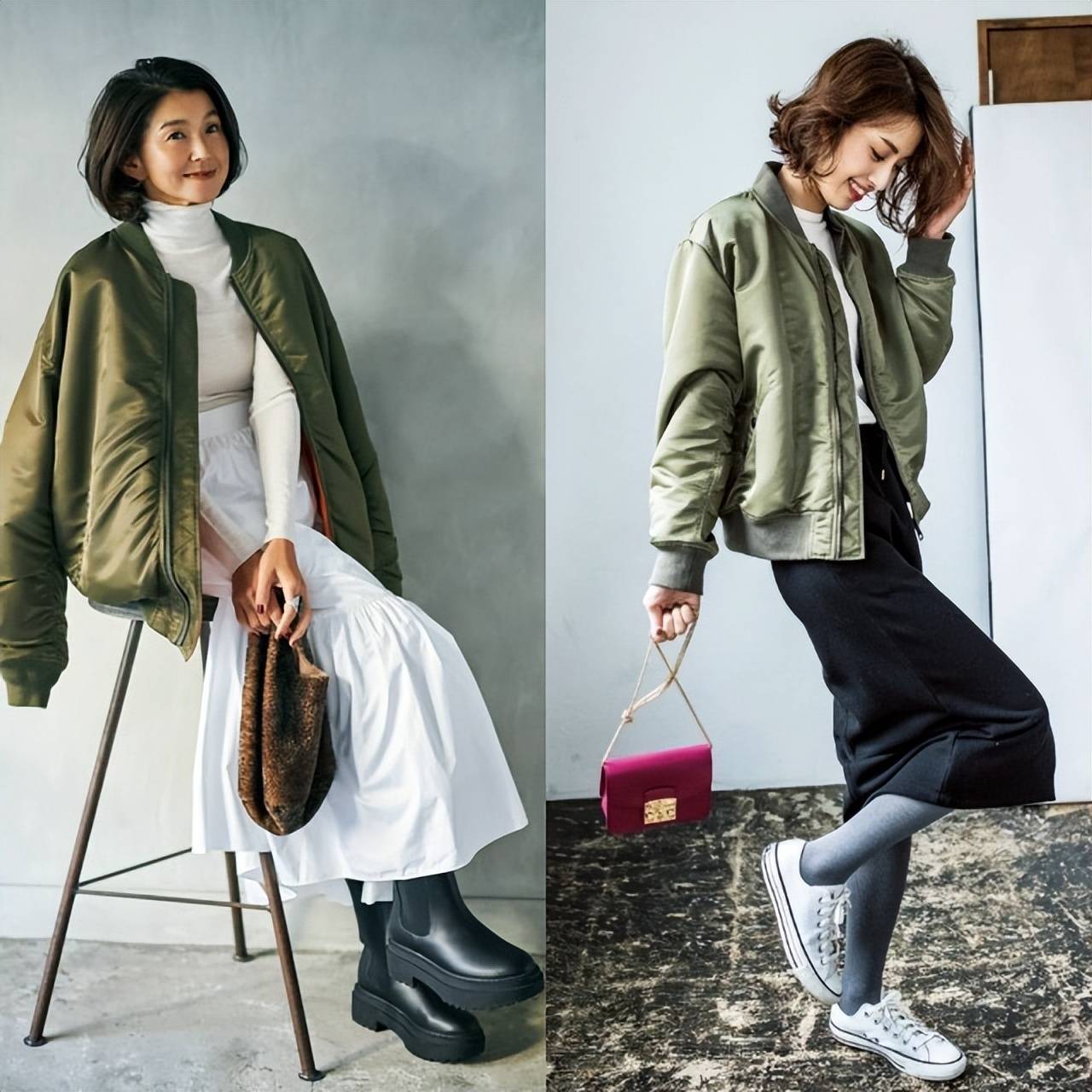 今秋最火穿搭:“MA-1夹克+半裙”,减龄时髦两不误,好看炸了 今秋最火穿搭:“MA-1夹克+半裙”,减龄时髦两不误,好看炸了