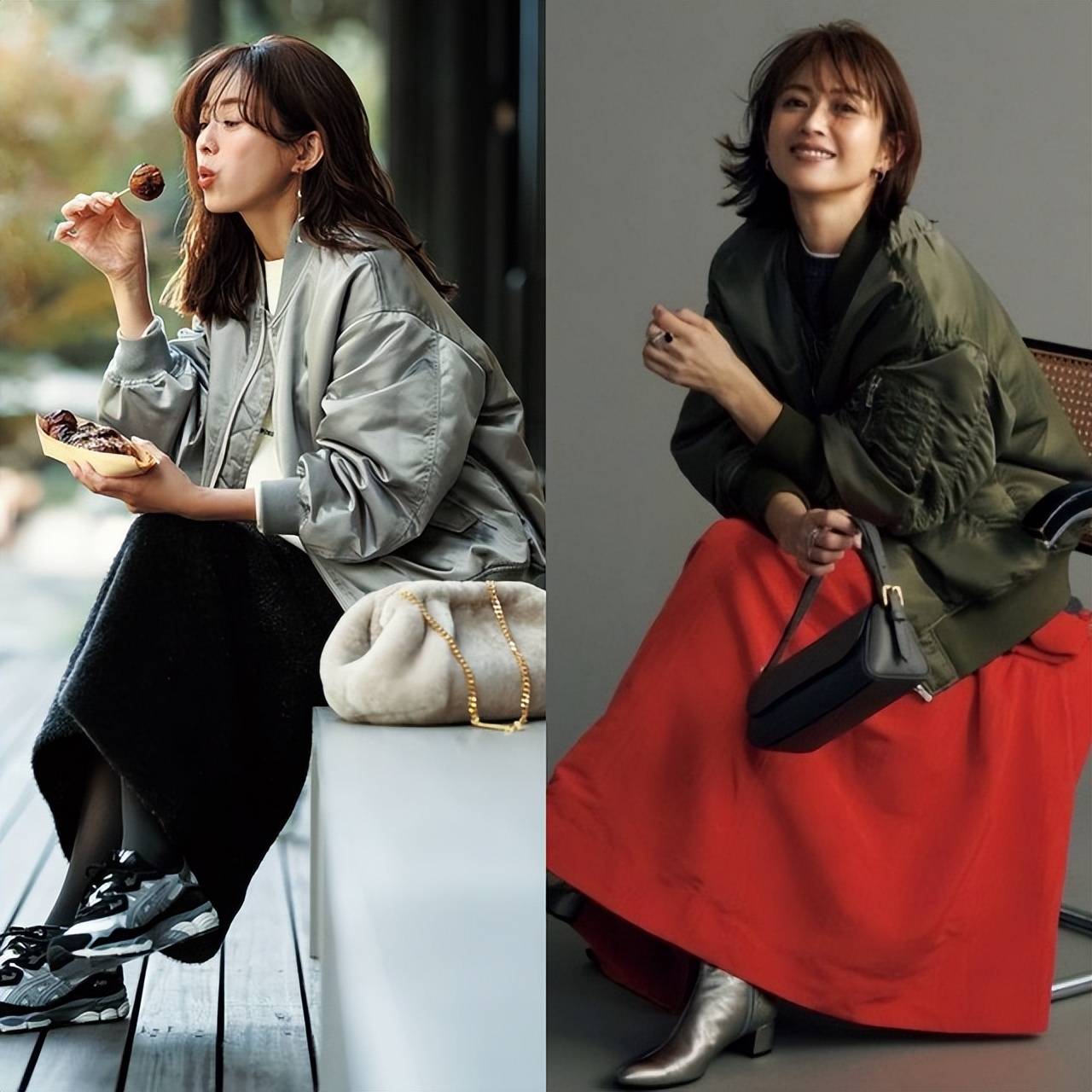 今秋最火穿搭:“MA-1夹克+半裙”,减龄时髦两不误,好看炸了 今秋最火穿搭:“MA-1夹克+半裙”,减龄时髦两不误,好看炸了