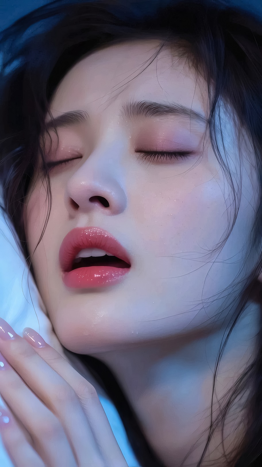 闭眼轻眠·唯美写实风美女 高热度手机壁纸精选-达人圈壁纸