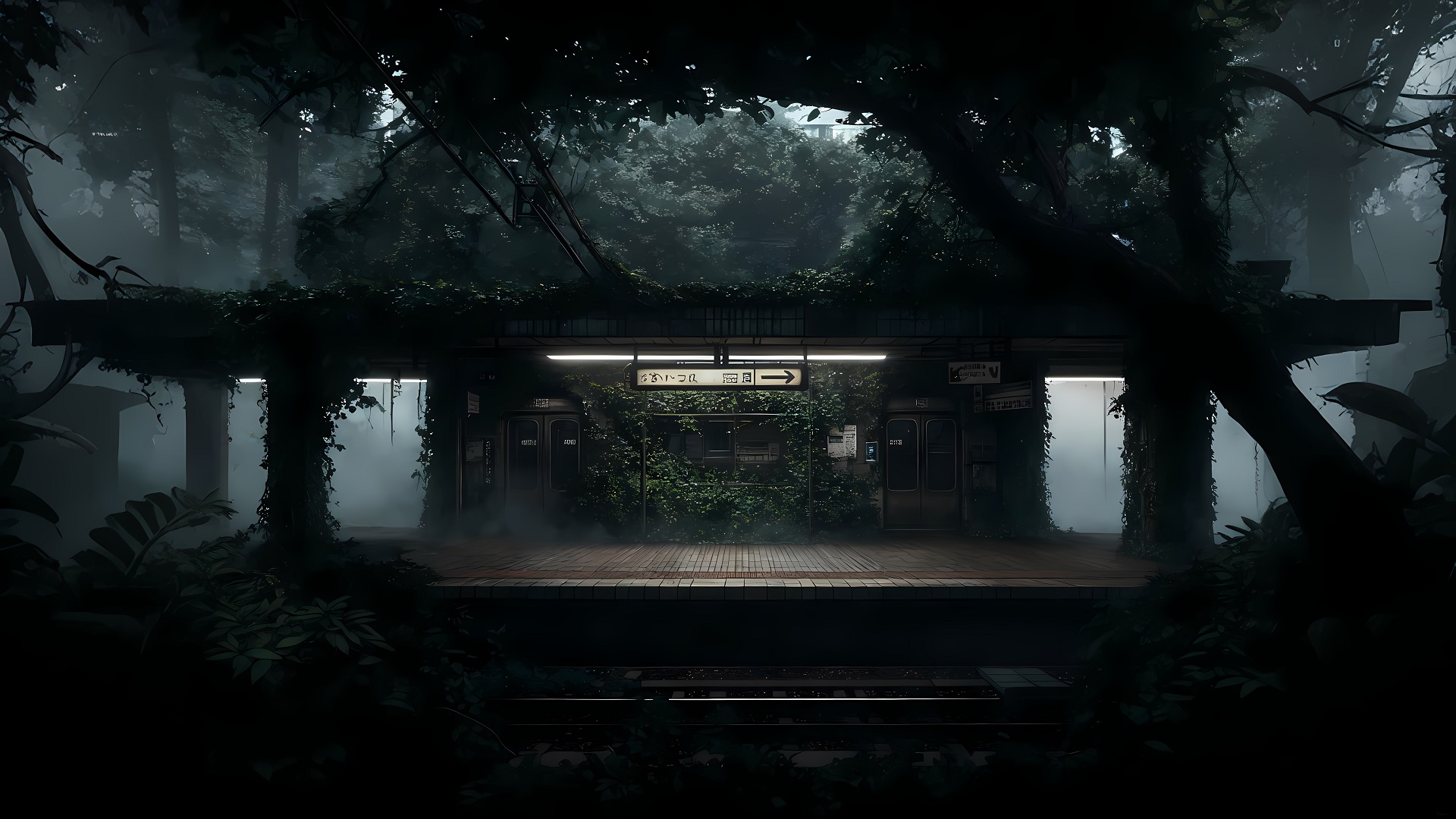 4k日式车站壁纸｜傍晚背景图片 – 黑暗森林-达人圈壁纸