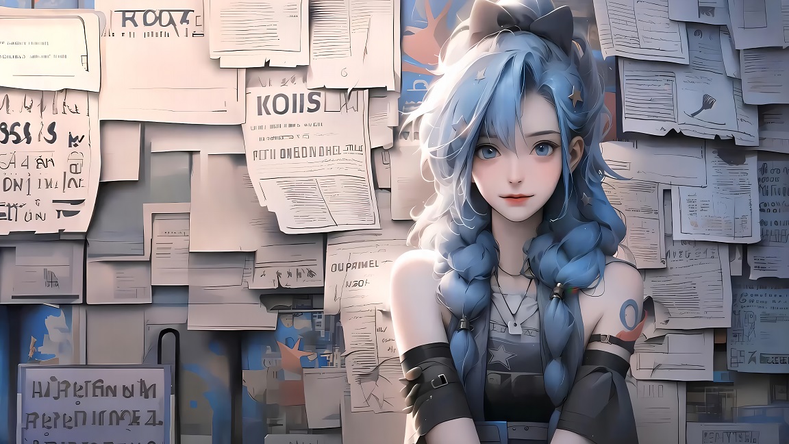 好像在拍大头照，有点呆萌可爱的金克斯（金克丝）高清桌面壁纸图片-达人圈壁纸